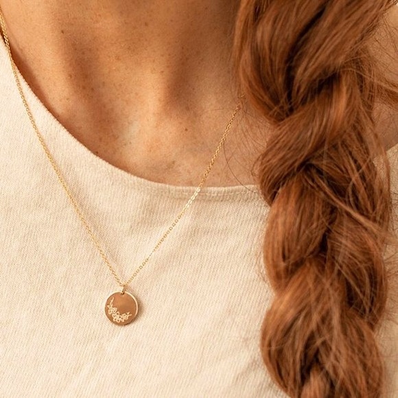 Free People Jewelry - March Birth Flower Cherry Blossom Pendant Necklace